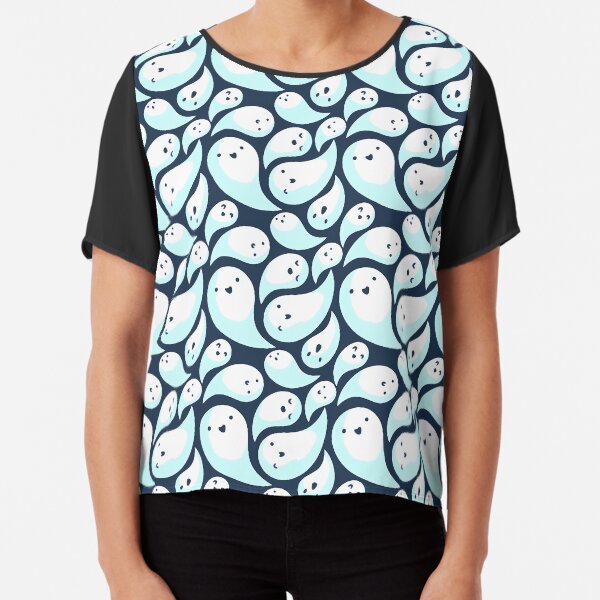 Cute Ghosts Pattern Chiffon Top