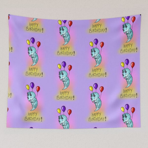 Item preview, Happy Birthday Triceratops designed and sold by saradrawspaleo.