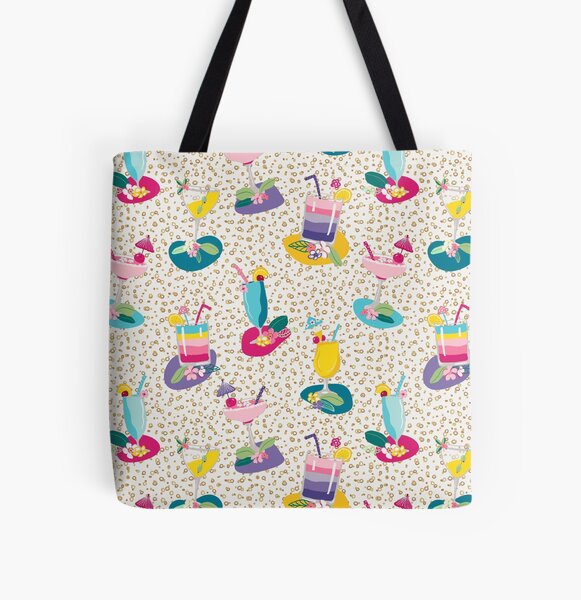 Cocktails, summer drinks, fruity alcoholic beverages, party drink pattern All Over Print Tote Bag