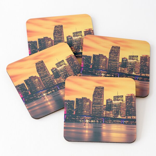 Item preview, Miami Beach, Florida, puesta de sol, FL, Skyline, naranja designed and sold by Piper-Deals.
