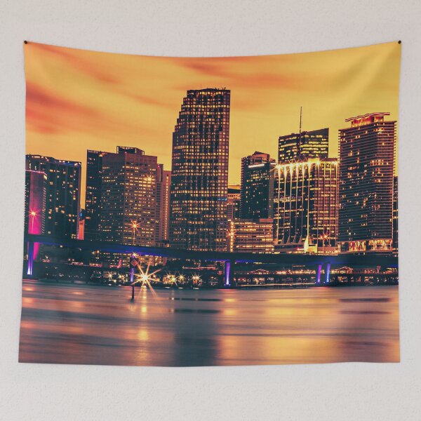 Item preview, Miami Beach Florida Sunset FL Skyline Orange designed and sold by Piper-Deals.