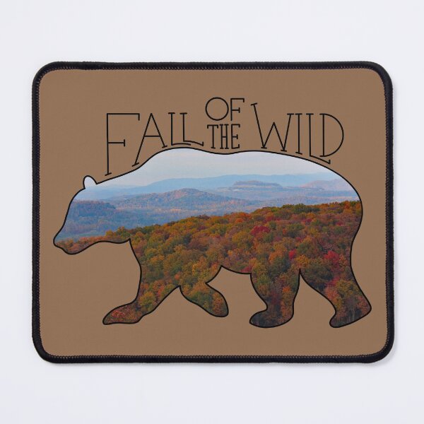 Item preview, Fall of the Wild Autumn Mountain Wilderness Landscape Bear Silhouette On Brown designed and sold by Gsallicat.