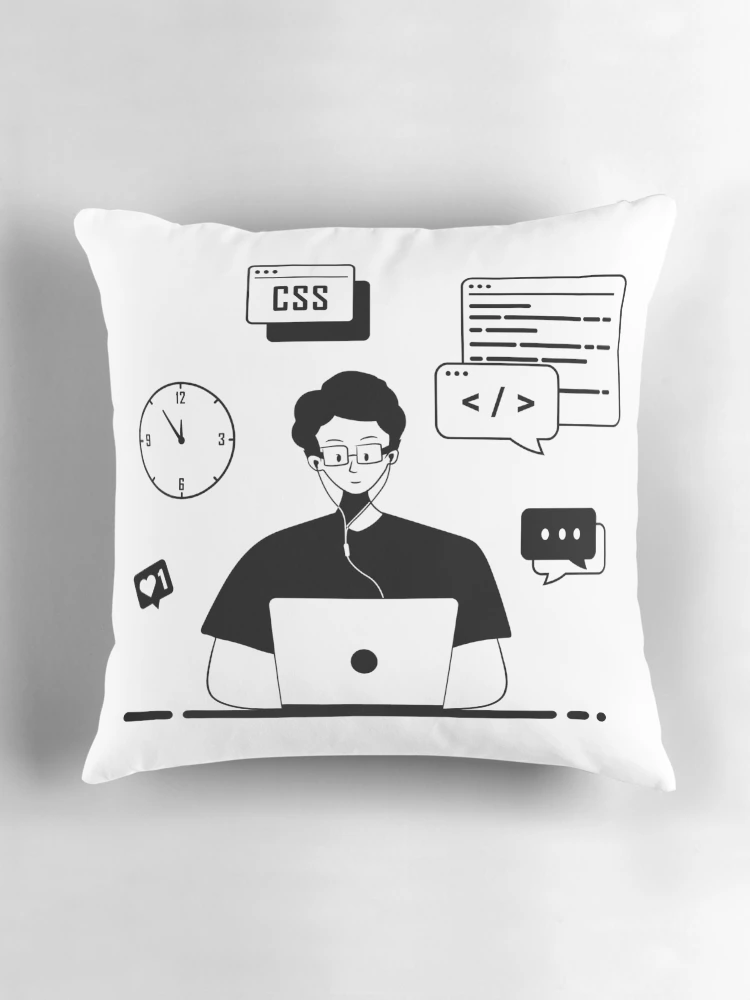 Thumbnail 3 of 4, Pillow, Programmer coding work designed and sold by ferifystudio.
