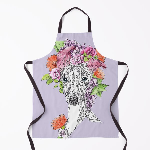 Item preview, Italian greyhound Whippet Dog with Flowers Animal art designed and sold by edrawings38.