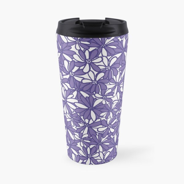 Pruple daisy flowers, pretty, feminine and whimsical pattern Travel Mug