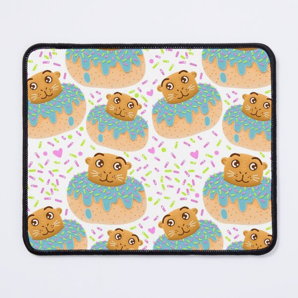 Item preview, Cute otters in doughnuts pattern designed and sold by jazzydevil.