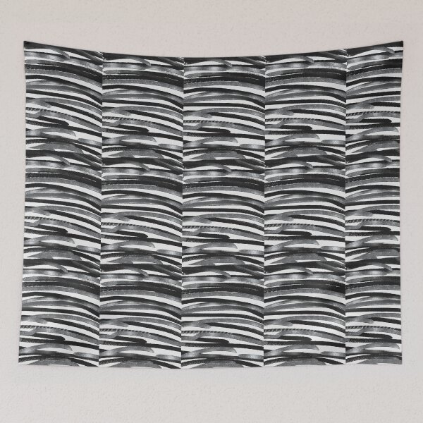 Item preview, Oil Paint Abstract Art Painting Silver Metallic Black Pattern designed and sold by hopecope.