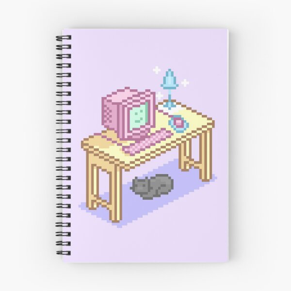Item preview, Geeky Pink Purple Pixel Art Desktop Computer Cat designed and sold by JessicaAmber.