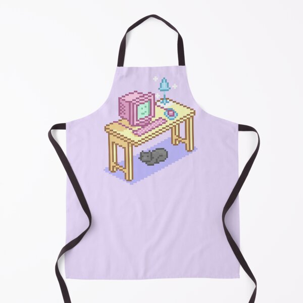 Item preview, Geeky Pink Purple Pixel Art Desktop Computer Cat designed and sold by JessicaAmber.