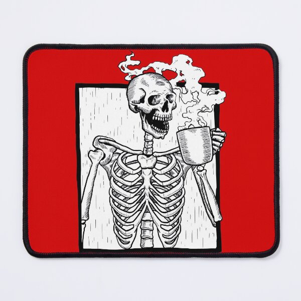 Item preview, halloween coffee drinking skeleton  designed and sold by Gossip Rag.