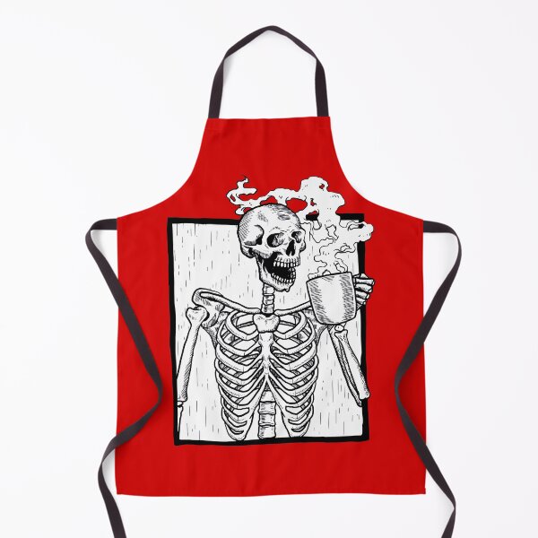 Item preview, halloween coffee drinking skeleton designed and sold by Gossip Rag.