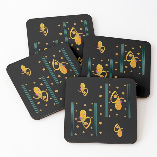Item preview, Golden design with golden flowers designed and sold by crevettedesign.