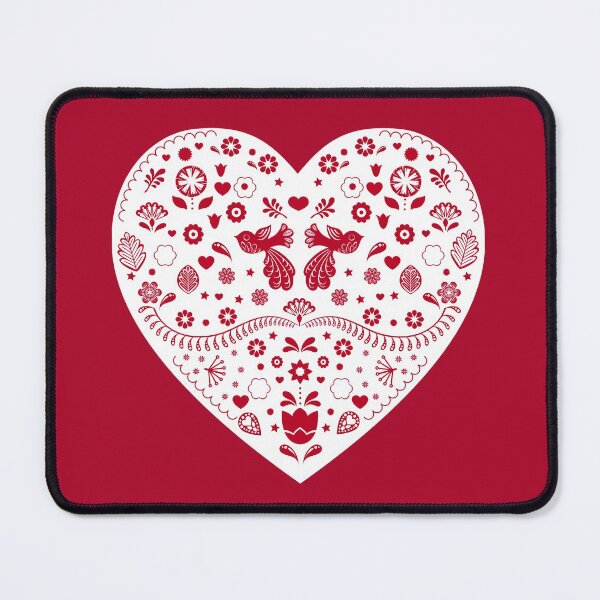 Item preview, Scandinavian Folk Heart Valentine (White On Red) designed and sold by Gsallicat.