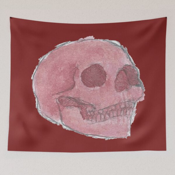 Item preview, Red Watercolour Skull designed and sold by Old Soul Imagination .