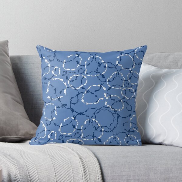 Wonky organic circles, whimsical geo pattern Throw Pillow