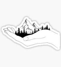 Mountain in Hands Sticker
