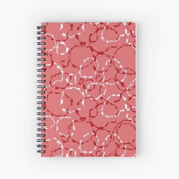 Red organic wonky circles, whimsical geo pattern Spiral Notebook