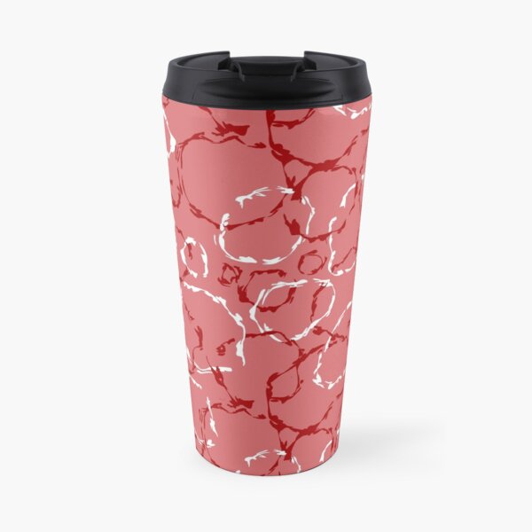 Red organic wonky circles, whimsical geo pattern Travel Mug
