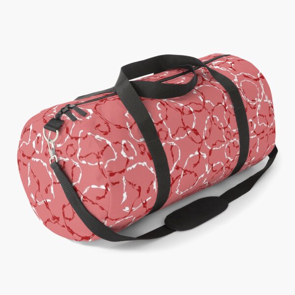 Red organic wonky circles, whimsical geo pattern Duffle Bag