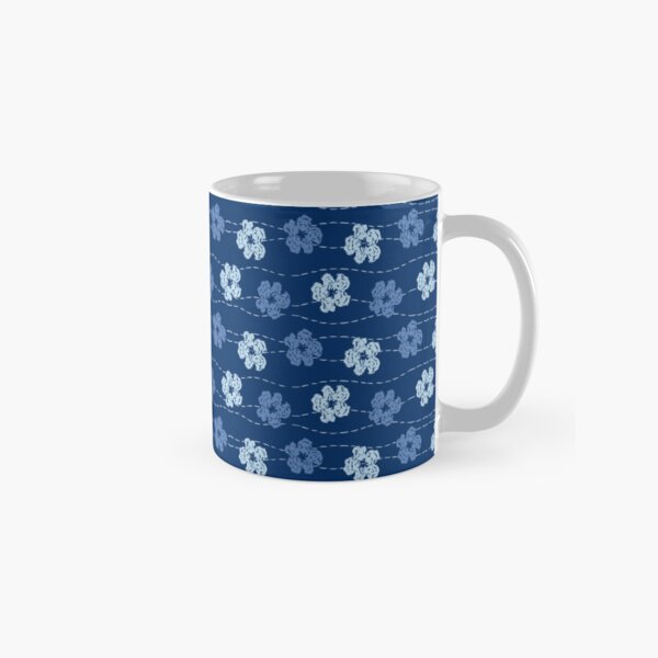Embroidered look flowers pattern - stitched effect flowers Classic Mug