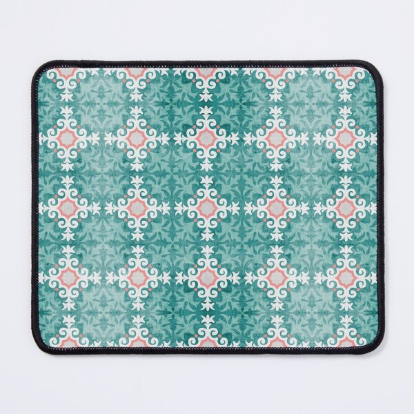 Item preview, Vintage Pattern, rustic and worn by time, beautiful aqua and coral, painted linen texture designed and sold by Orianah.