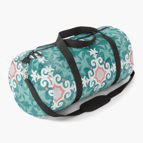 Item preview, Vintage Pattern, rustic and worn by time, beautiful aqua and coral, painted linen texture designed and sold by Orianah.