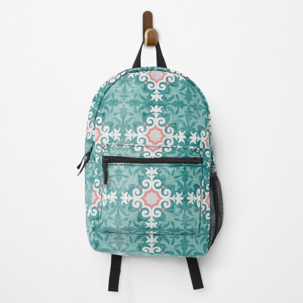 Item preview, Vintage Pattern, rustic and worn by time, beautiful aqua and coral, painted linen texture designed and sold by Orianah.
