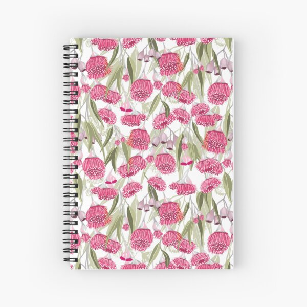 Eucalyptus Pink Gum Blossom Pattern - Australian Flowering Gum Spiral Notebook