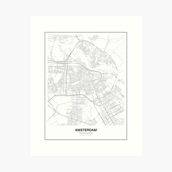 Item preview, Amsterdam Minimalist Map designed and sold by resfeber.