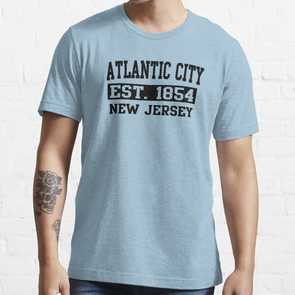  Atlantic City New Jersey T Shirt Est. 1854 Black Lettering :  Clothing, Shoes & Jewelry