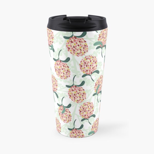 Modern Banksia Pattern- Bright colorful digital illustration Travel Mug