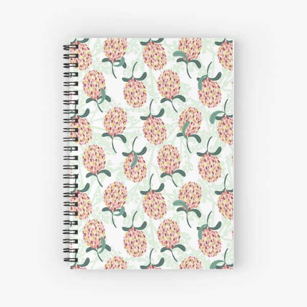 Modern Banksia Pattern- Bright colorful digital illustration Spiral Notebook