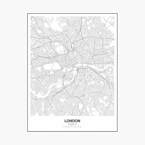 London Minimalist Map Photographic Print