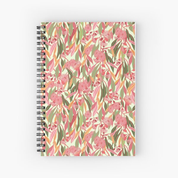 Flowering Eucalyptus Gum Blossoms pattern with colourful gum leaves - Natures Hues Spiral Notebook