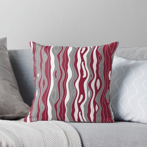 Item preview, Abstract, waves, lines, burgundy, grey, white pattern designed and sold by Svitac.