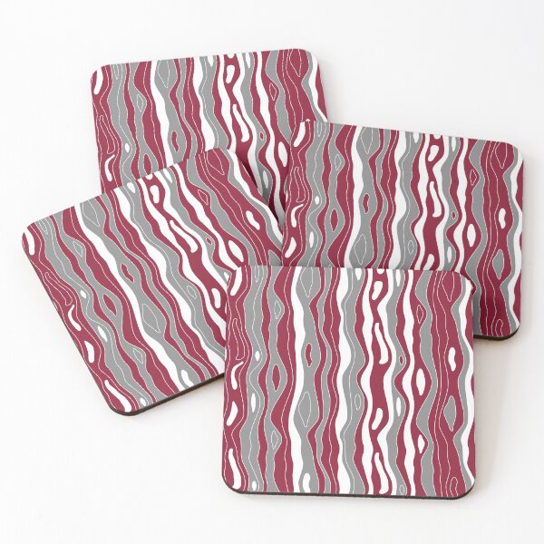 Item preview, Abstract, waves, lines, burgundy, grey, white pattern designed and sold by Svitac.