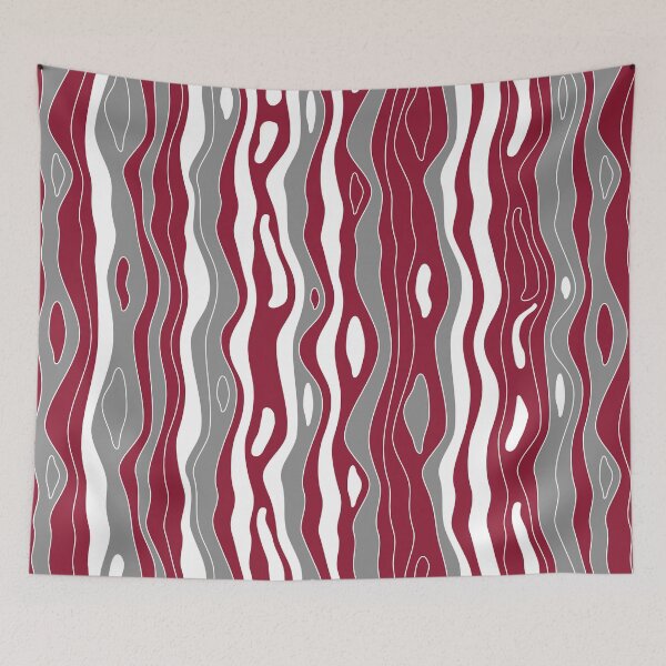 Item preview, Abstract, waves, lines, burgundy, grey, white pattern designed and sold by Svitac.