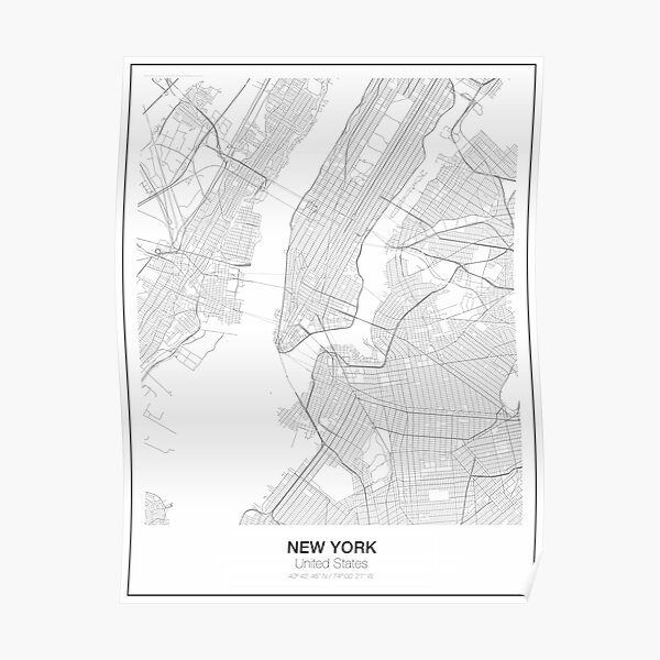 New York Minimalist Map Poster