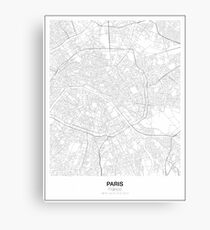 Paris Minimalist Map Canvas Print