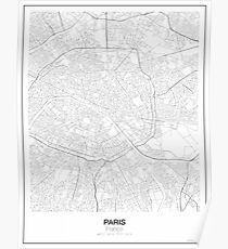 Paris Minimalist Map Poster