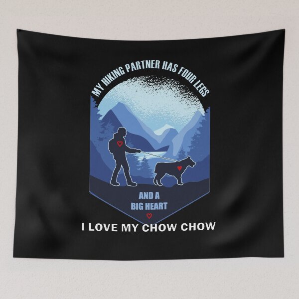 Item preview, My Hiking Partner Has Four Legs Big Heart Chow designed and sold by artfulnotebook.