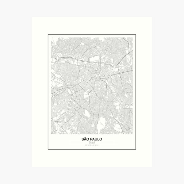 Item preview, São Paulo Minimalist Map designed and sold by resfeber.