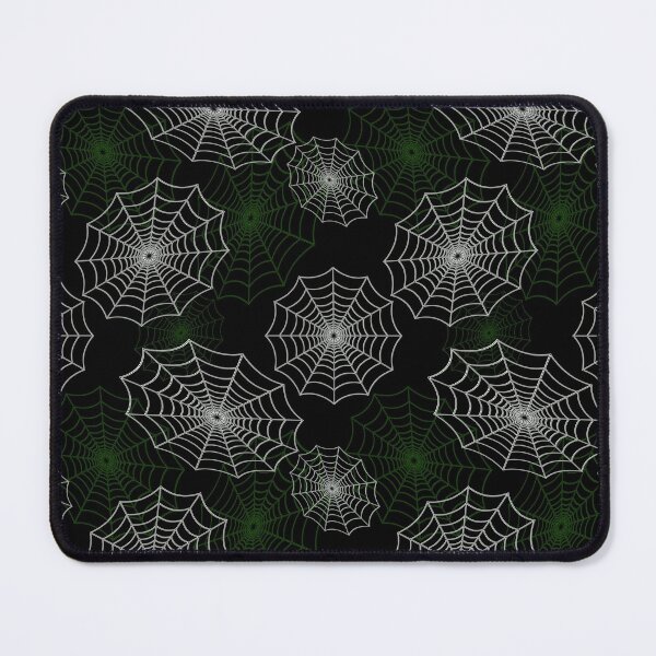 Item preview, Green and White Spider Web Cobweb Silk Halloween Pattern on Dark Black designed and sold by Creepyhollow.