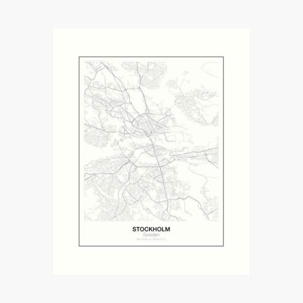 Item preview, Stockholm Minimalist Map designed and sold by resfeber.
