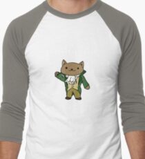 Alexander Hamilcat (White Text) Men's Baseball ¾ T-Shirt
