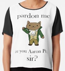 Alexander Hamilcat (Schwarzer Text) Chiffontop
