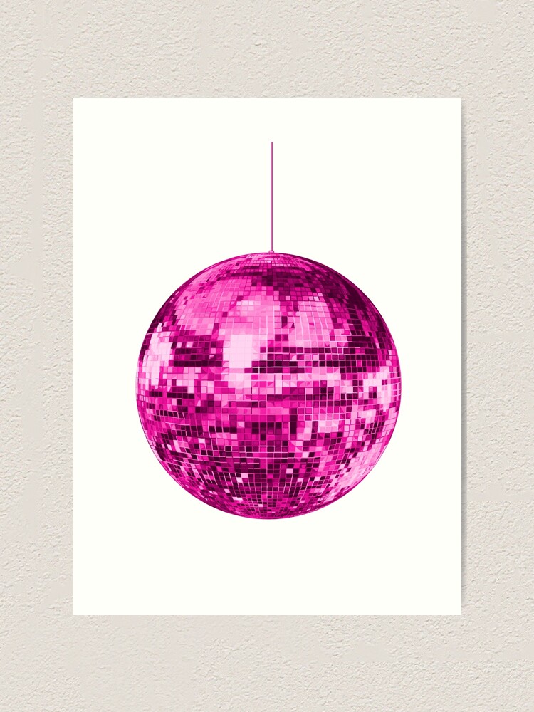 Pink Vintage Sparkling Disco Ball Art Print by Art by Deborah Camp