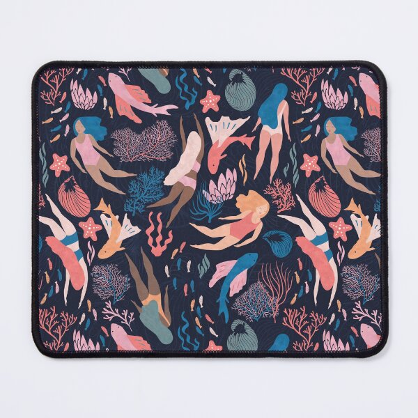 Almost Mermaid on dark Mouse Pad