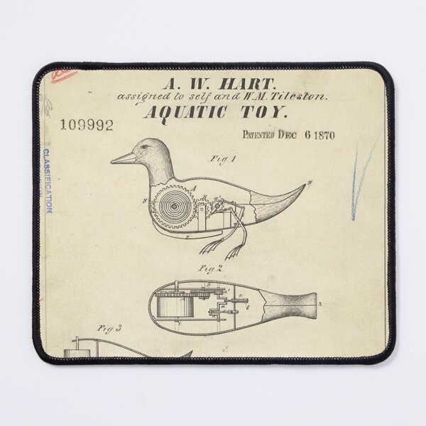 Item preview, Vintage Duck Toy Patent Drawing designed and sold by Douglas E. Welch Design and Photography.