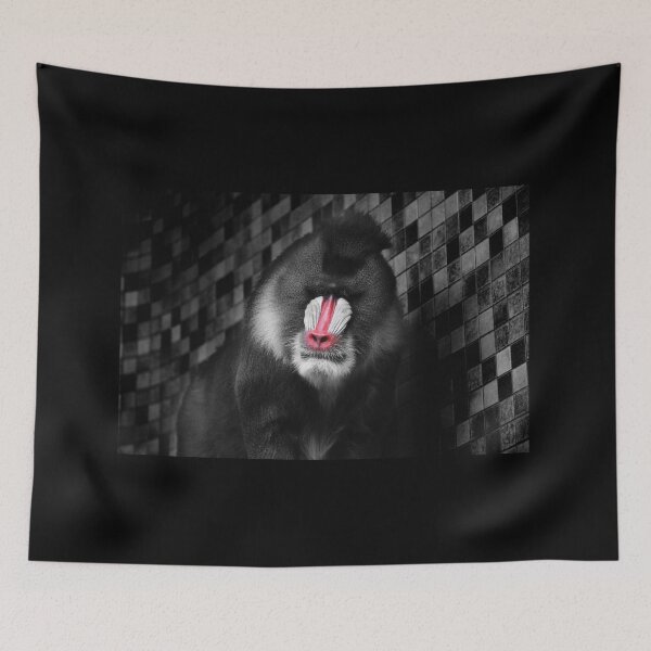 Item preview, monkey, baboon, monkey black and white designed and sold by hottehue.